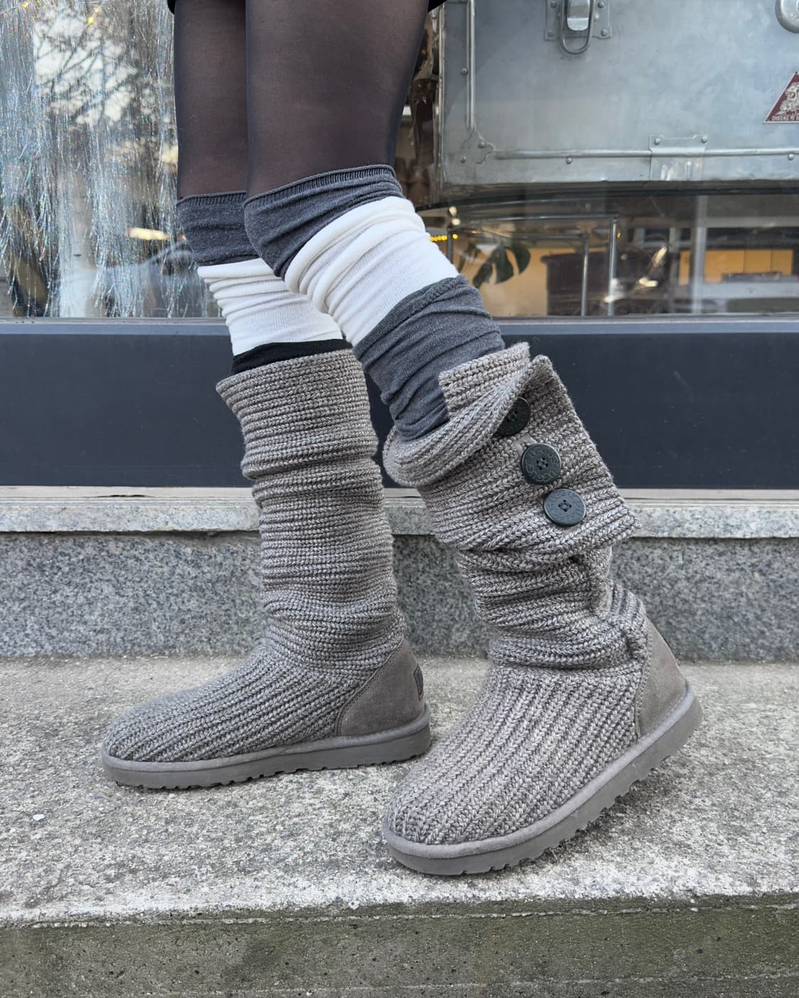 2000s Y2K 니트 카디 어그 부츠 상품이미지6