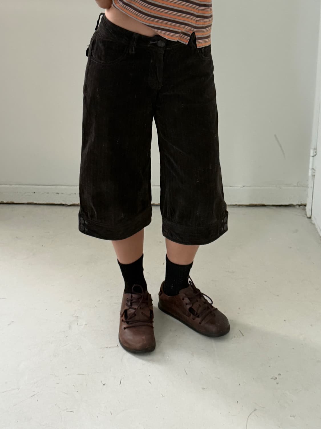 일본빈티지 브라운 벌룬 하프팬츠  상품이미지6