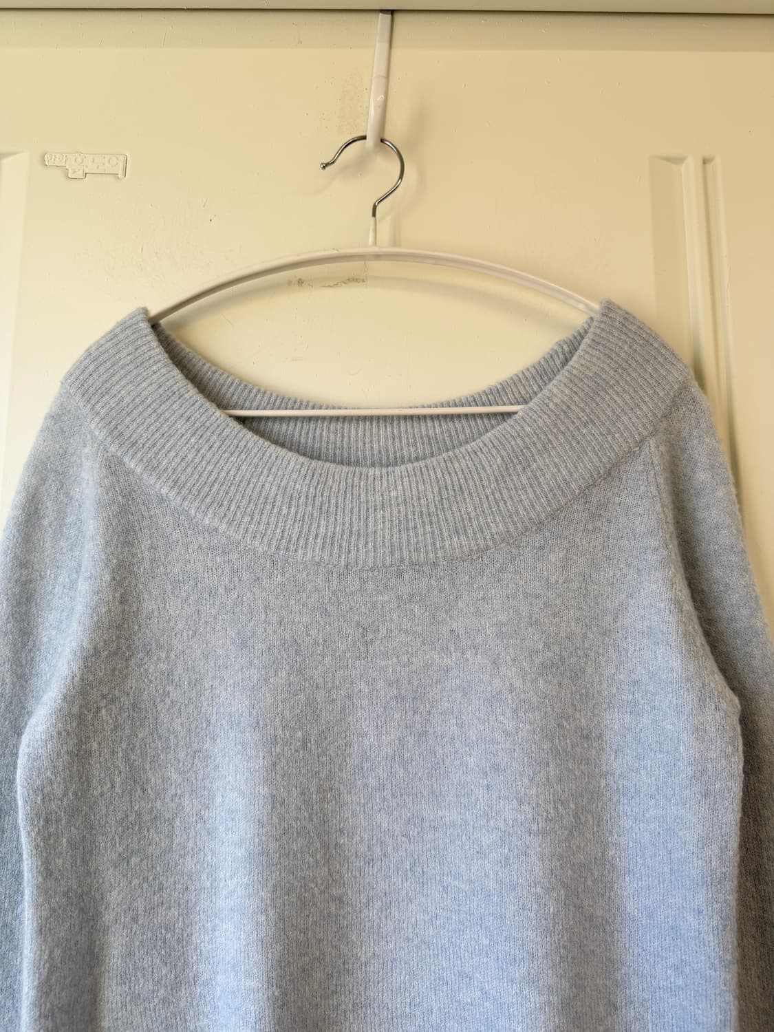 일본빈티지 파우더 블루 오프숄더 니트 상품이미지4