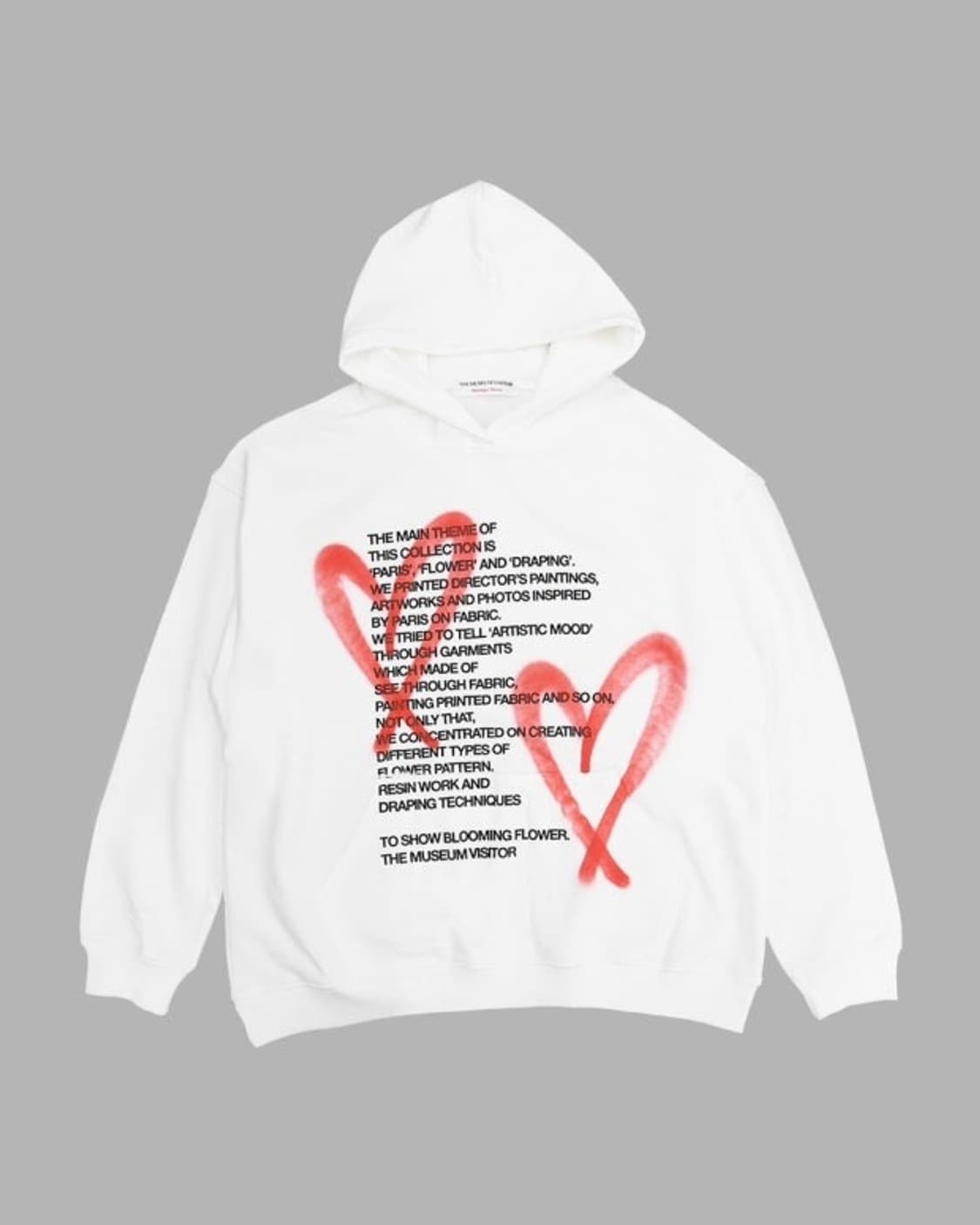 더뮤지엄비지터 하트스프레이 후드티 상품이미지1