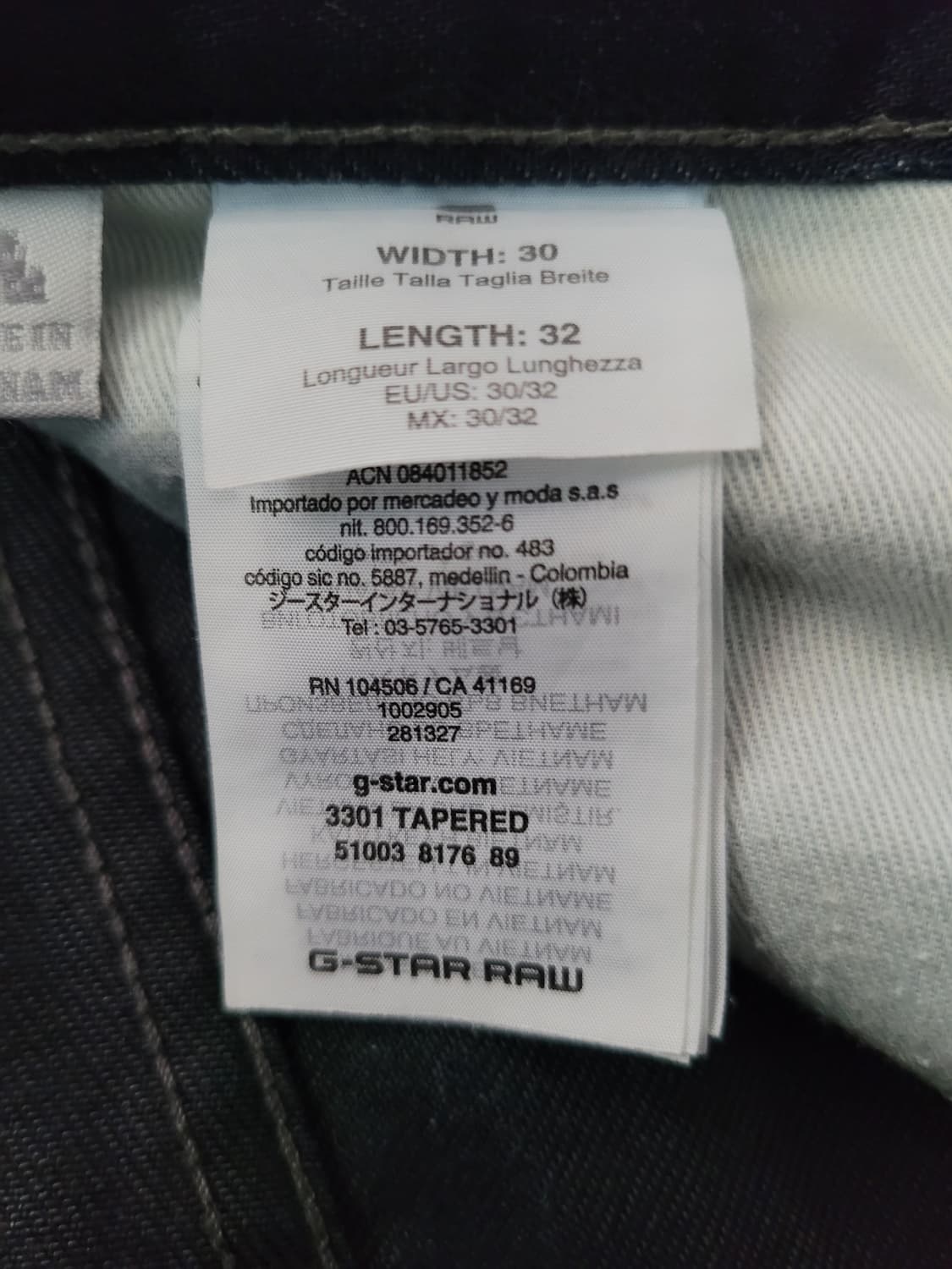 지스타로우 Gstarraw 3301 테이퍼드 다크블루워싱진 32사이즈 상품이미지6