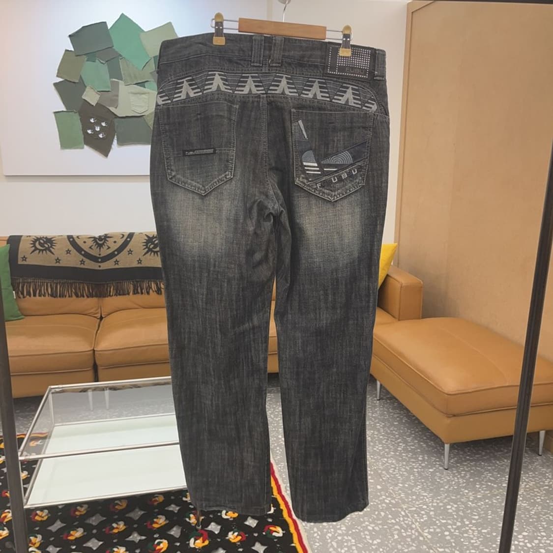 푸부 FUBU 올드스쿨 에스닉 패턴 데님팬츠 36인치 C06757 상품이미지4