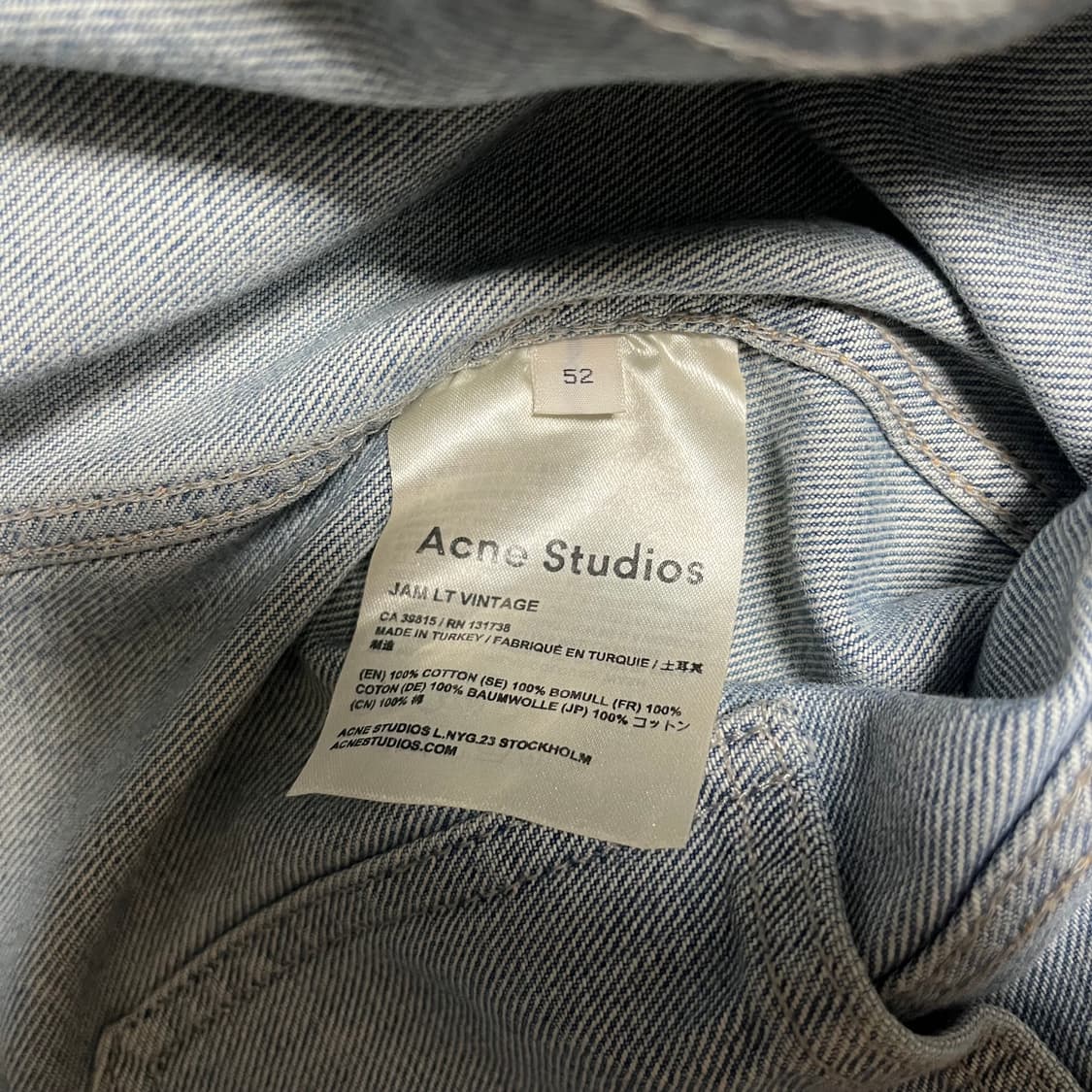 아크네 잼 라이트 빈티지 데님 자켓 상품이미지3