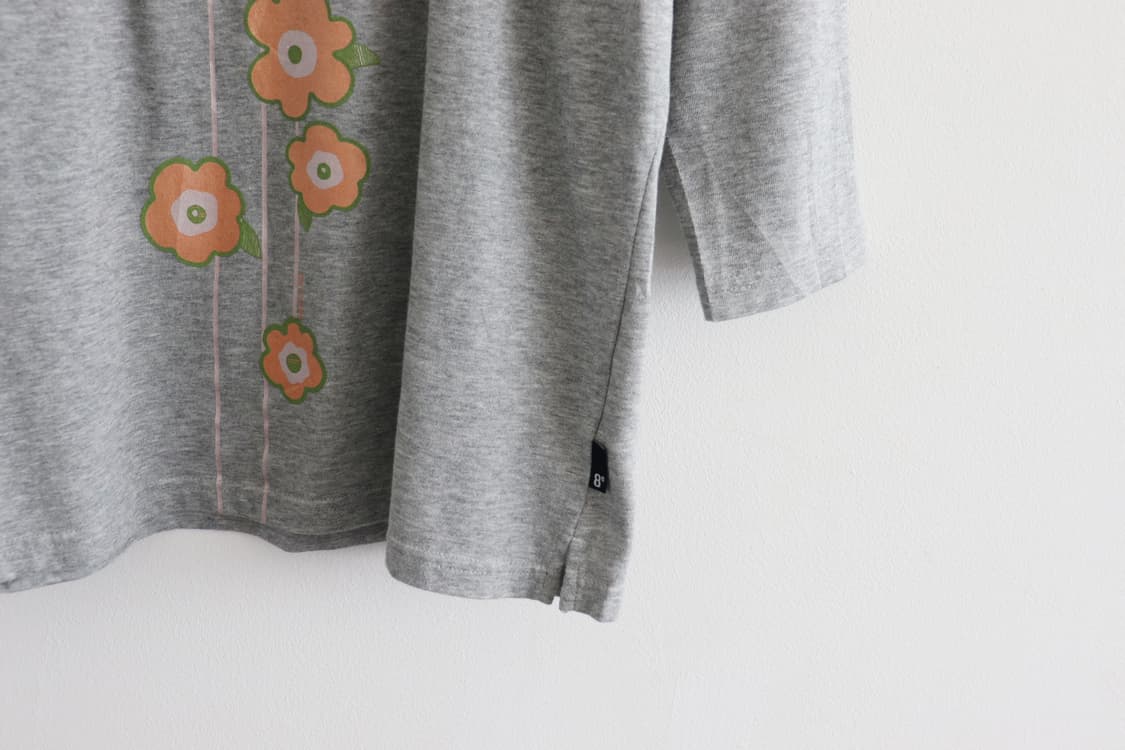HUITIEME gray reglan flower T-shirt 상품이미지3