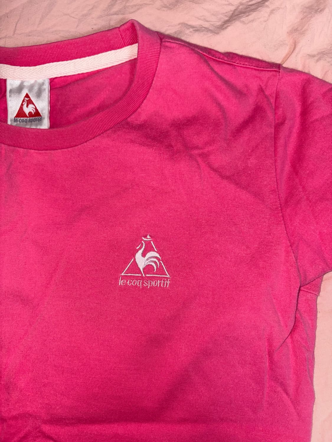 갸루 스포티 Y2K 빈티지 르꼬끄 핑크 반팔 상품이미지3