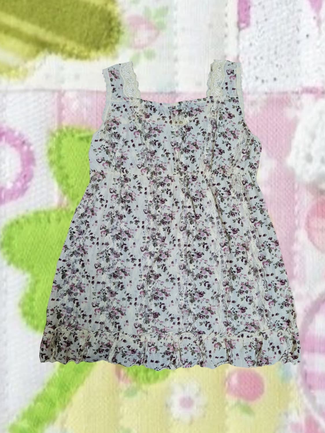 빈티지 모리걸 오리엔탈 리즈리사 플라워 레이스 민소매 슬리브리스 상품이미지2