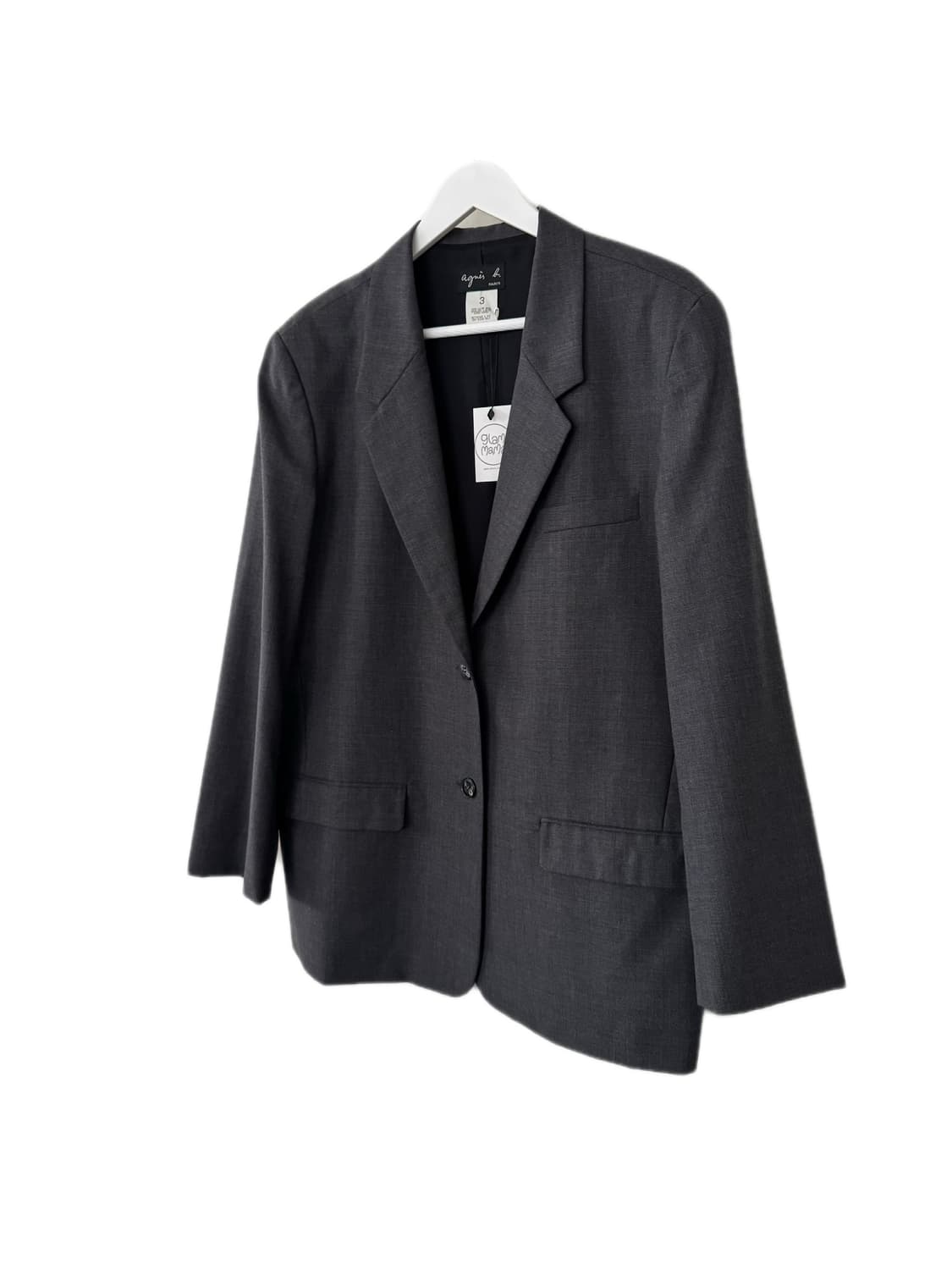 아니에스베(agnès b.) 차콜 그레이 2버튼 울 블레이저  상품이미지3