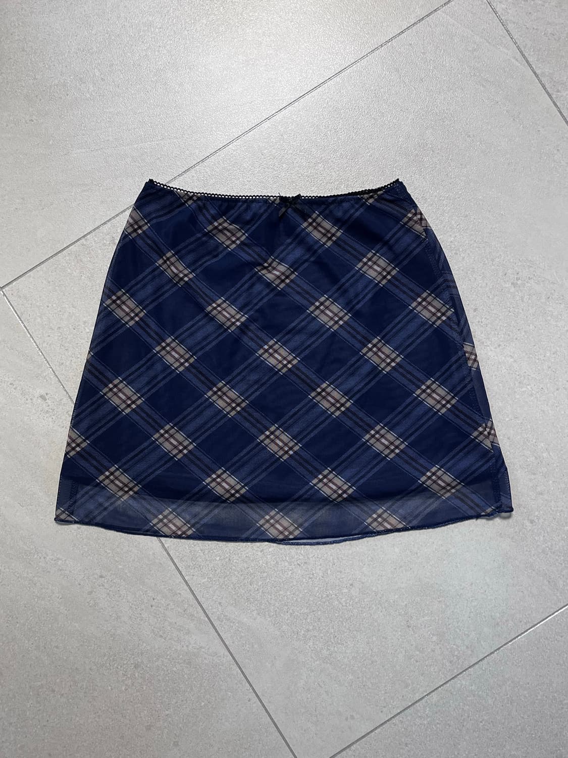 블랙업 [1천장판매] 레일레 체크 쉬폰 미니스커트 상품이미지5