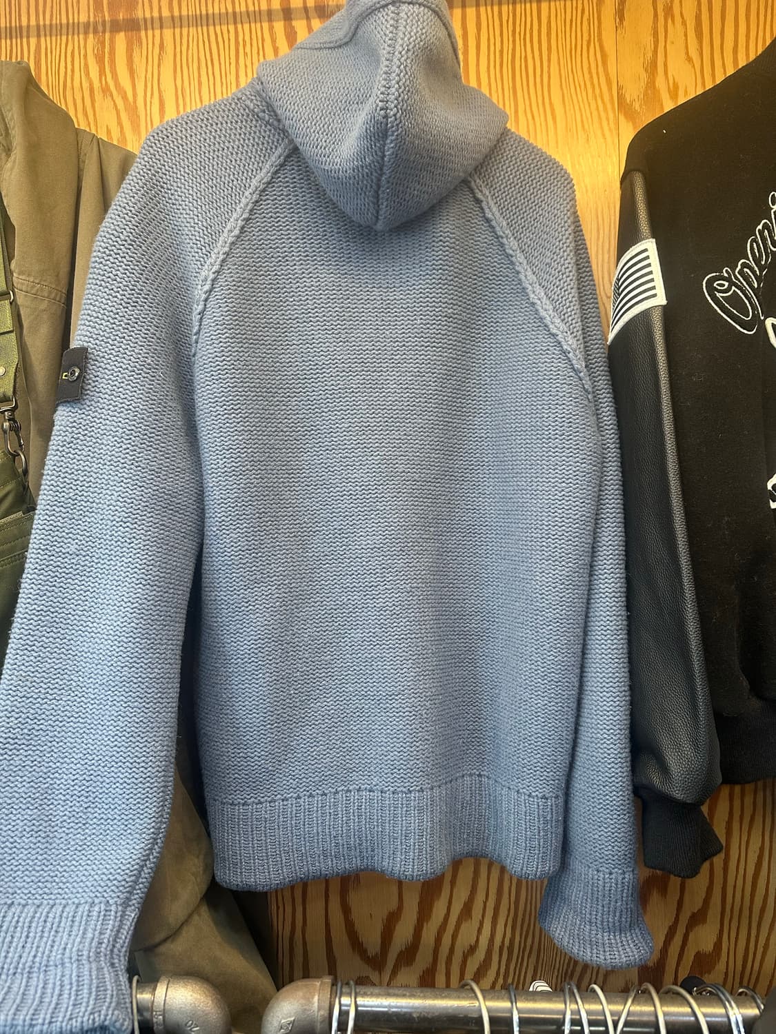 스톤아일랜드 블루 니트 후드 집업 상품이미지7