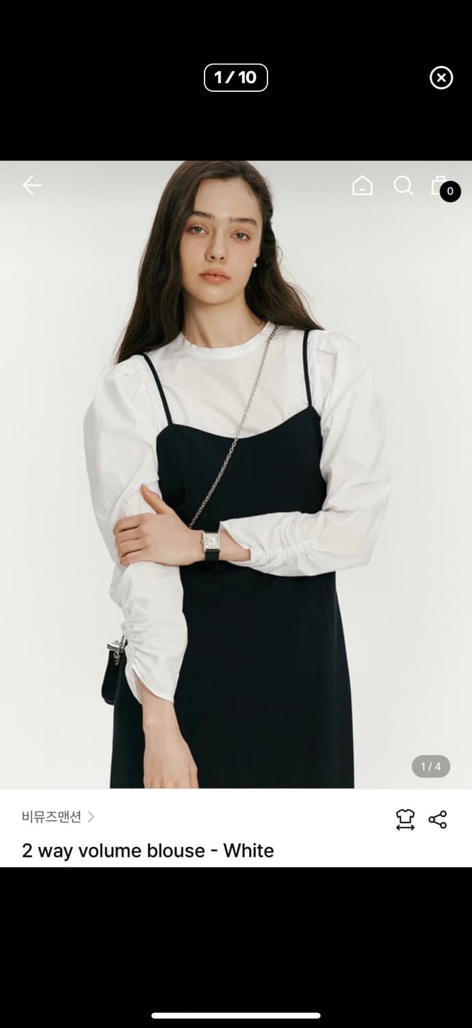 비뮤즈맨션 2way 볼륨 퍼프 블라우스 화이트 상품이미지1