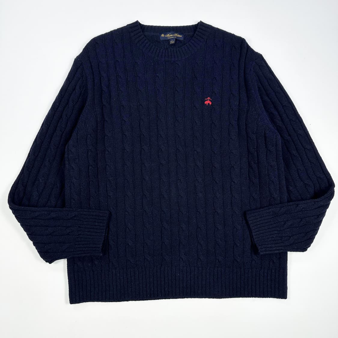 브룩스브라더스 클래식 케이블 니트 네이비 L 상품이미지1