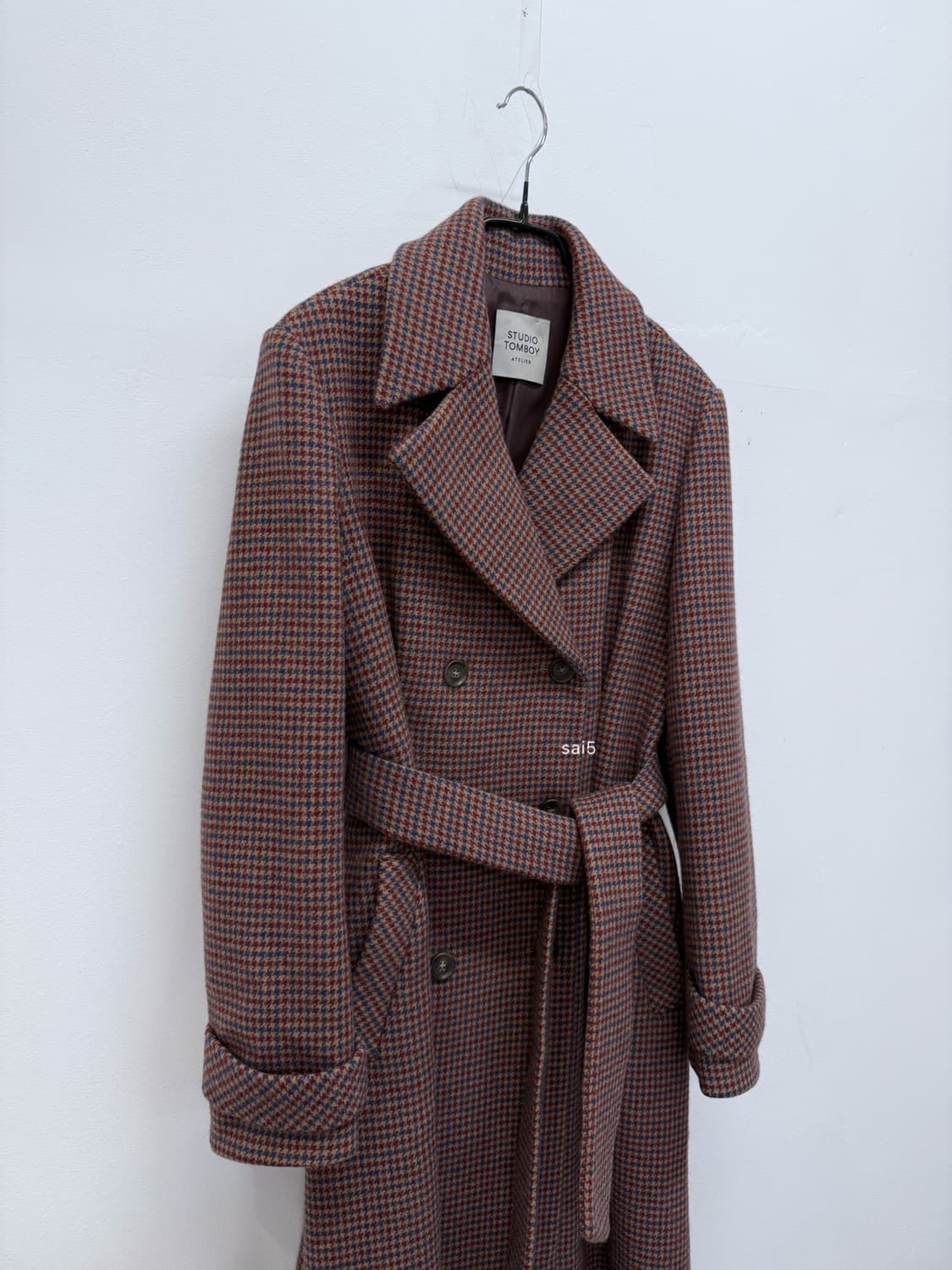 미착용 스튜디오톰보이 아뜰리에 체크 코트 상품이미지4