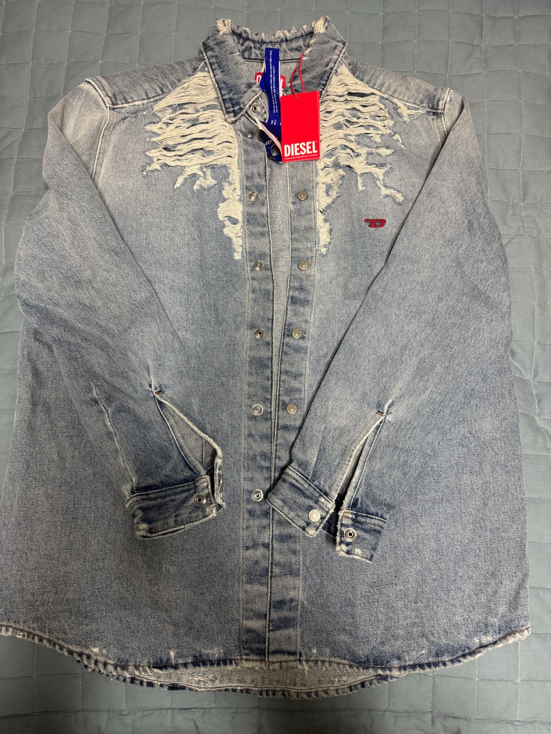 디젤 D 심플 오버 셔츠 팝니다(디젤 데님 셔츠) 상품이미지3