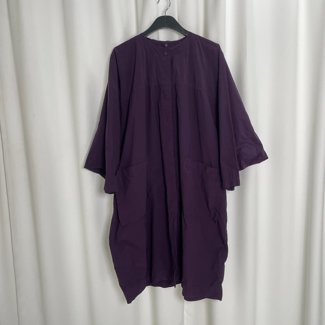 ISSEY MIYAKE 퍼플 하이넥 오버핏 코트 상품이미지1