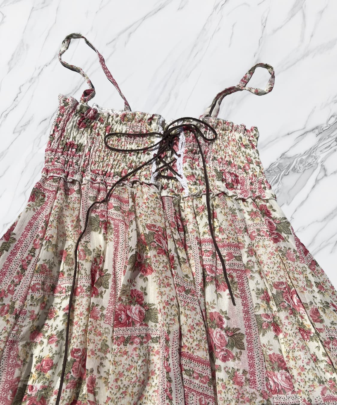 플라워 슬리브리스 드레스 상품이미지2