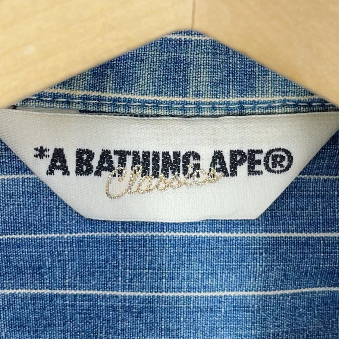 Bape striped denim half shirt 상품이미지5