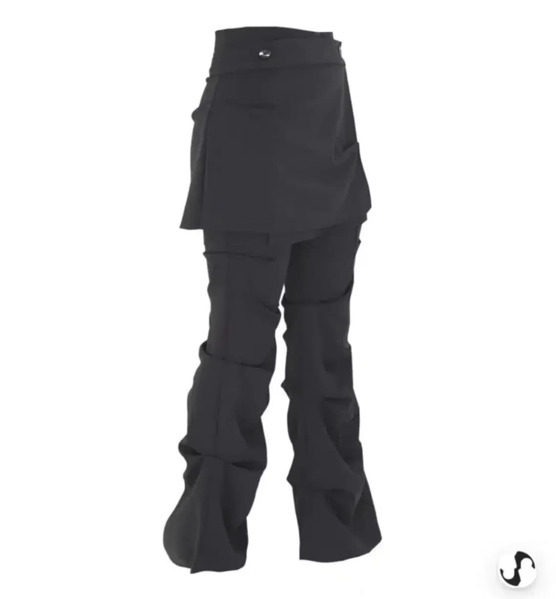 ojos 랩 오버 턱 스커트 팬츠 챠콜 상품이미지1