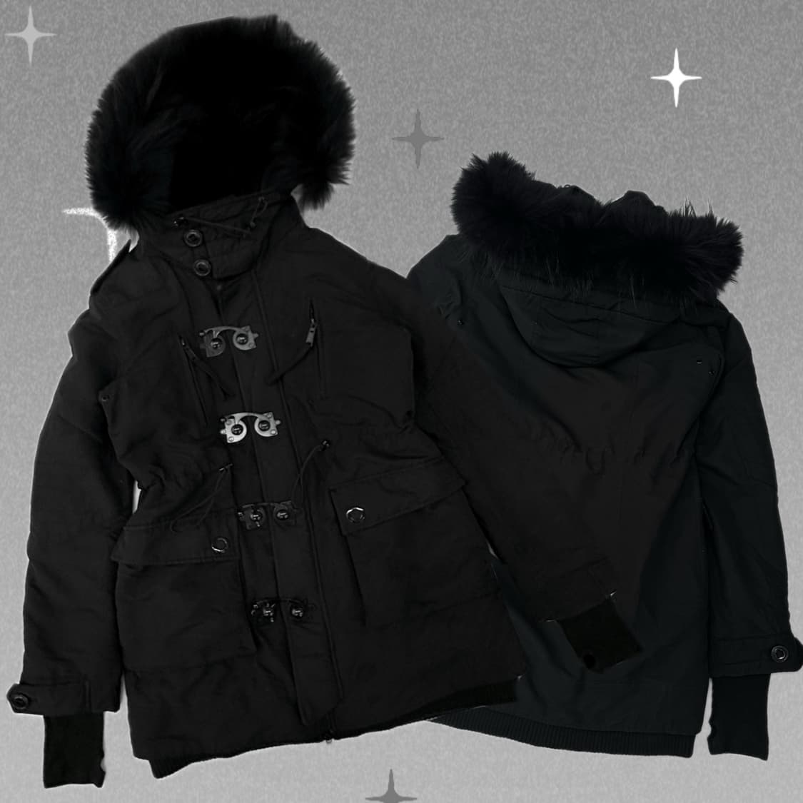 SLY 슬레이 블랙 버클 포인트 패딩 아우터 홀더 야상 일본 빈티지 상품이미지1