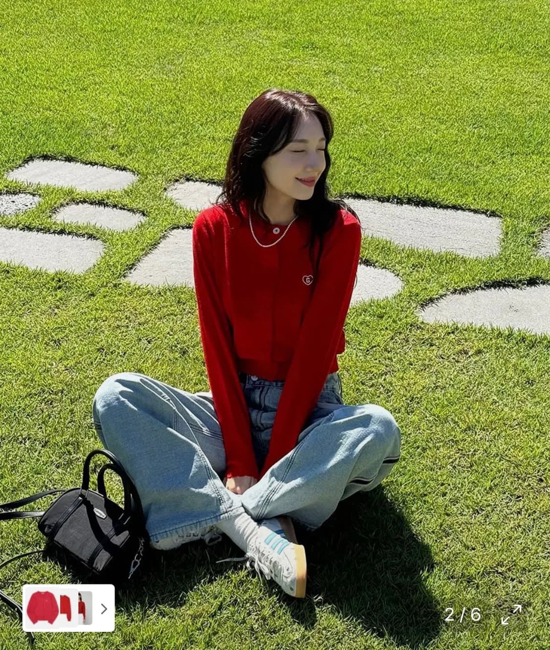 그레일즈 시그니처 하트 가디건 레드 상품이미지2