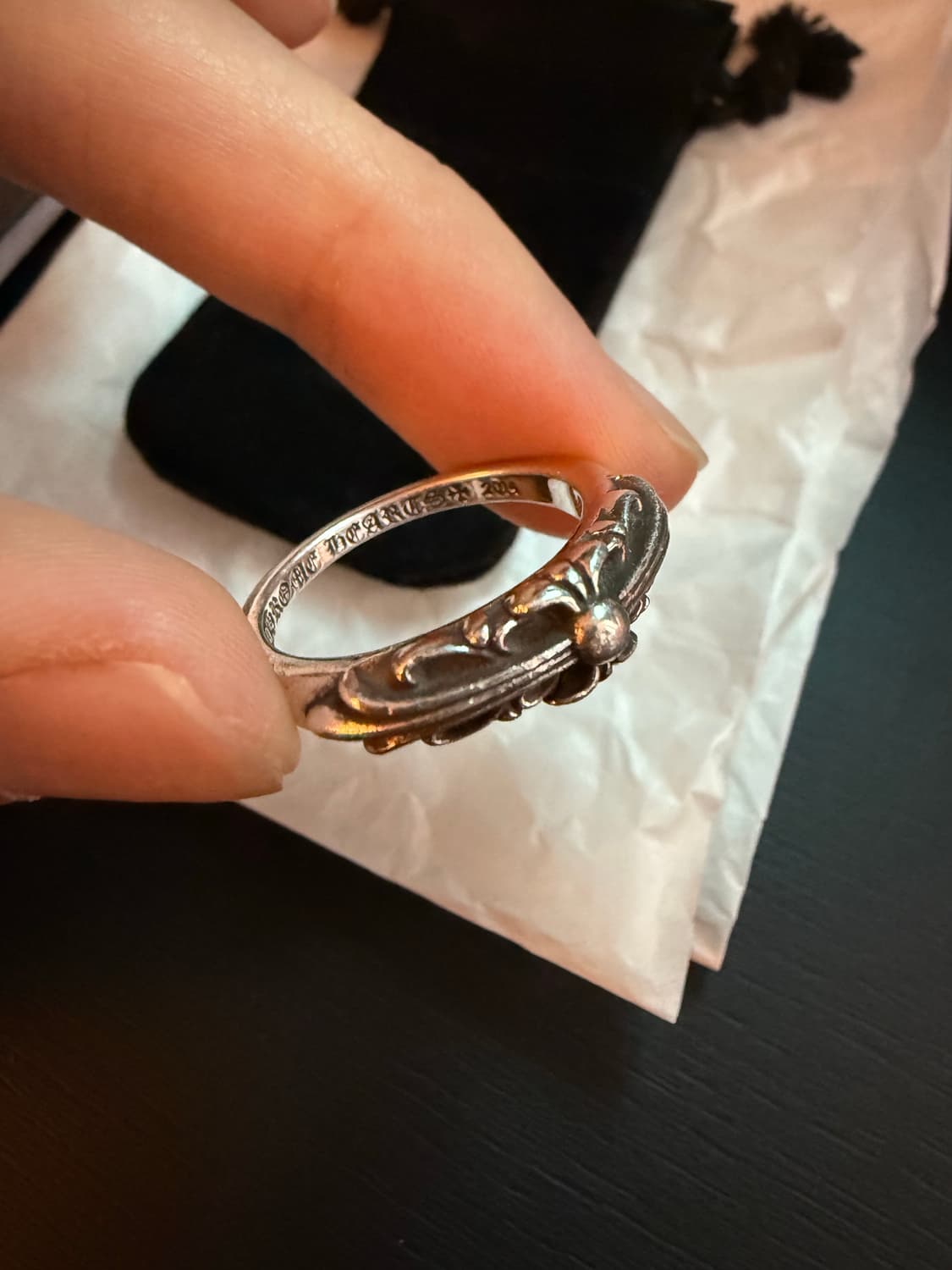 크롬하츠 베이비 플로랄 링 US 8.5 상품이미지2