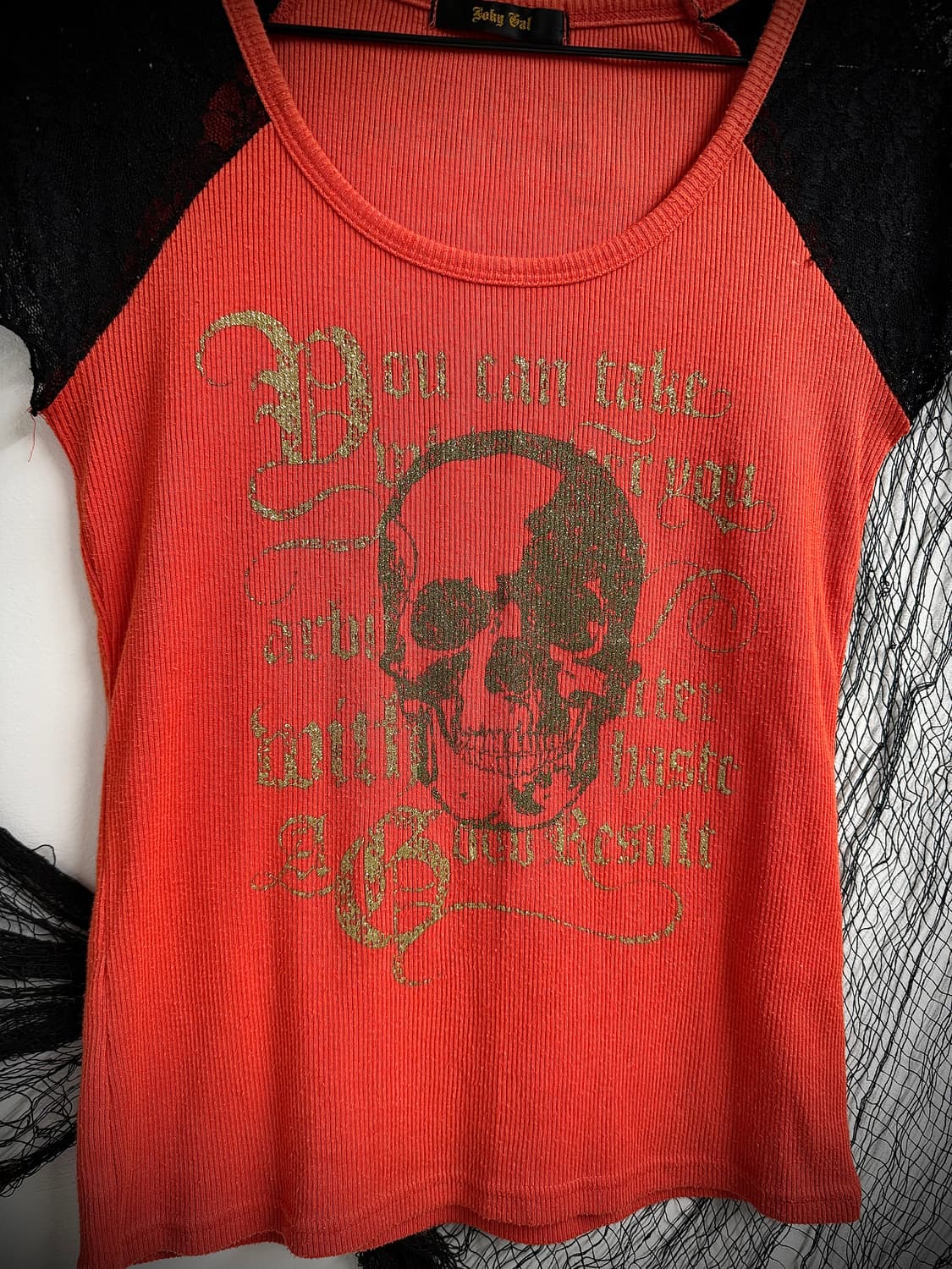 00s skull printing lace halfsleeve 상품이미지2