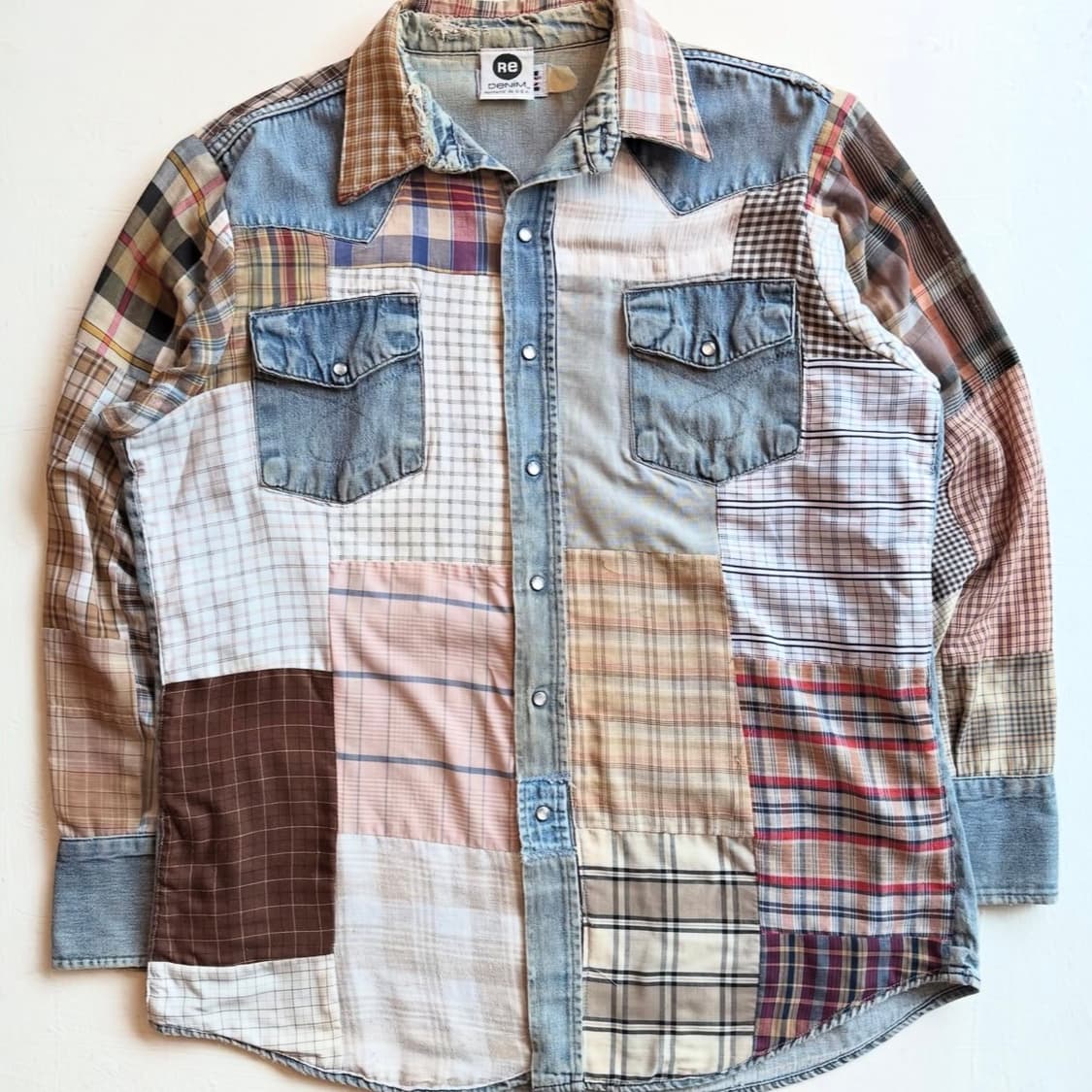 90s Re Denim BIG MAC 패치워크 웨스턴 셔츠 상품이미지1