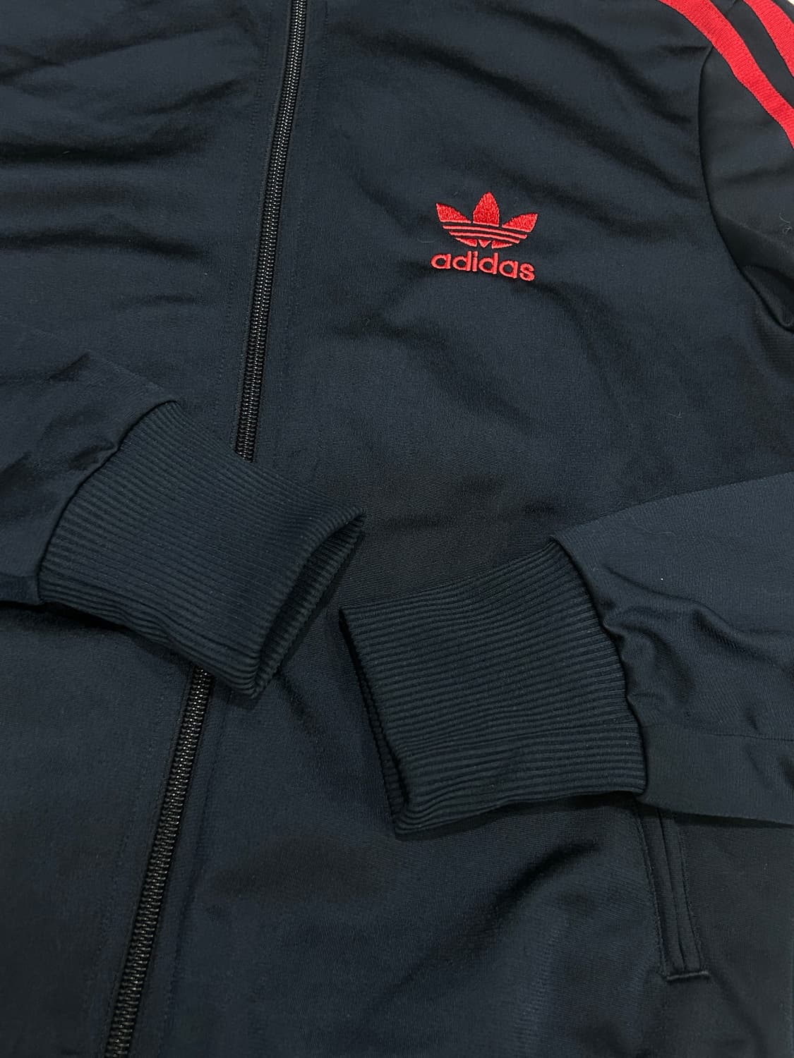 [90] 아디다스 파이어버드 져지 트랙탑 네이비레드 여성 90사이즈 상품이미지10