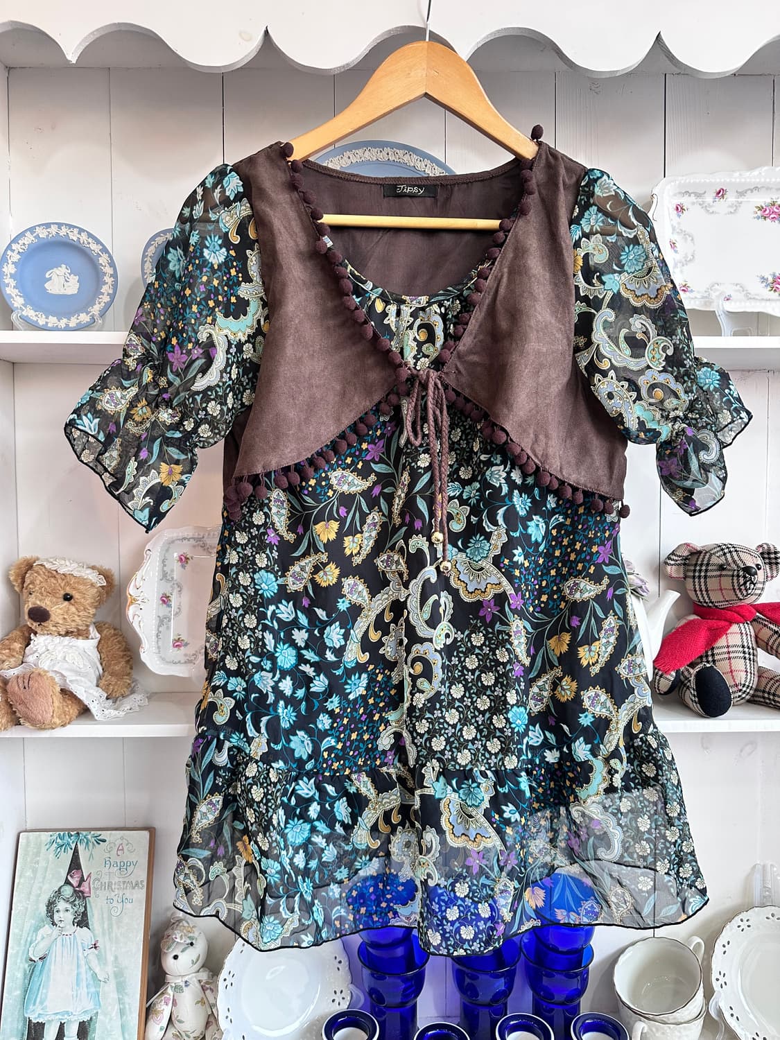 플로럴 쉬폰 폼폼원피스 상품이미지2