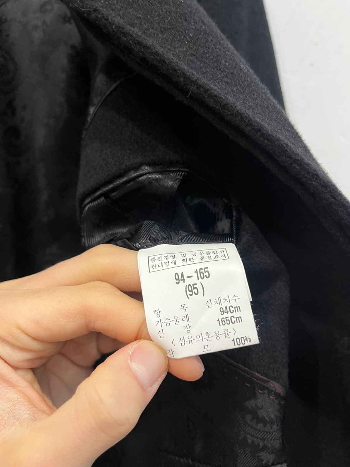 로가디스 캐시미어100% 하프 코트 블랙 95 상품이미지8