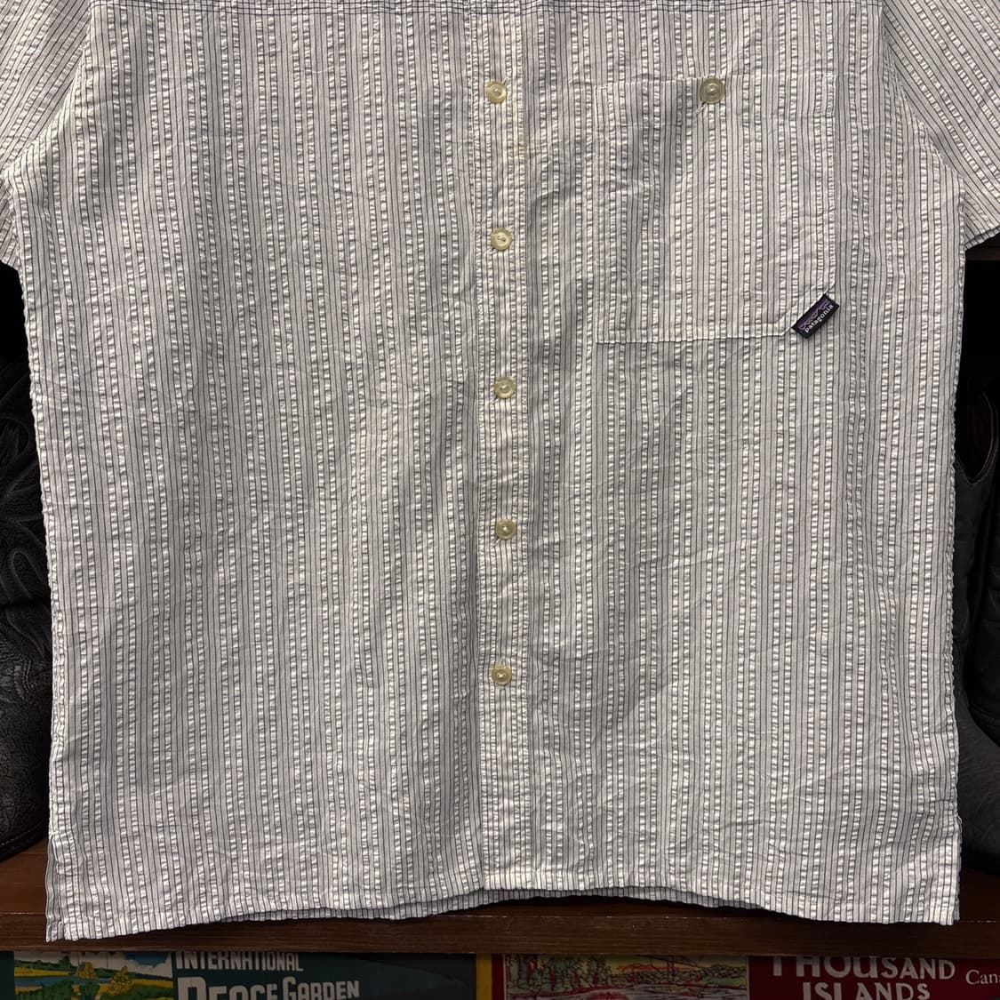 00s 파타고니아 멀티 스트라이프 패턴 시어서커 셔츠 사선탭 N1030 상품이미지4