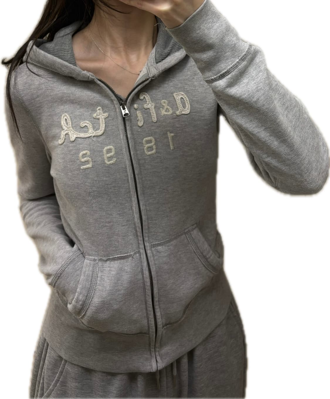 아베크롬비 후드집업 그레이 딱붙핏 상품이미지1