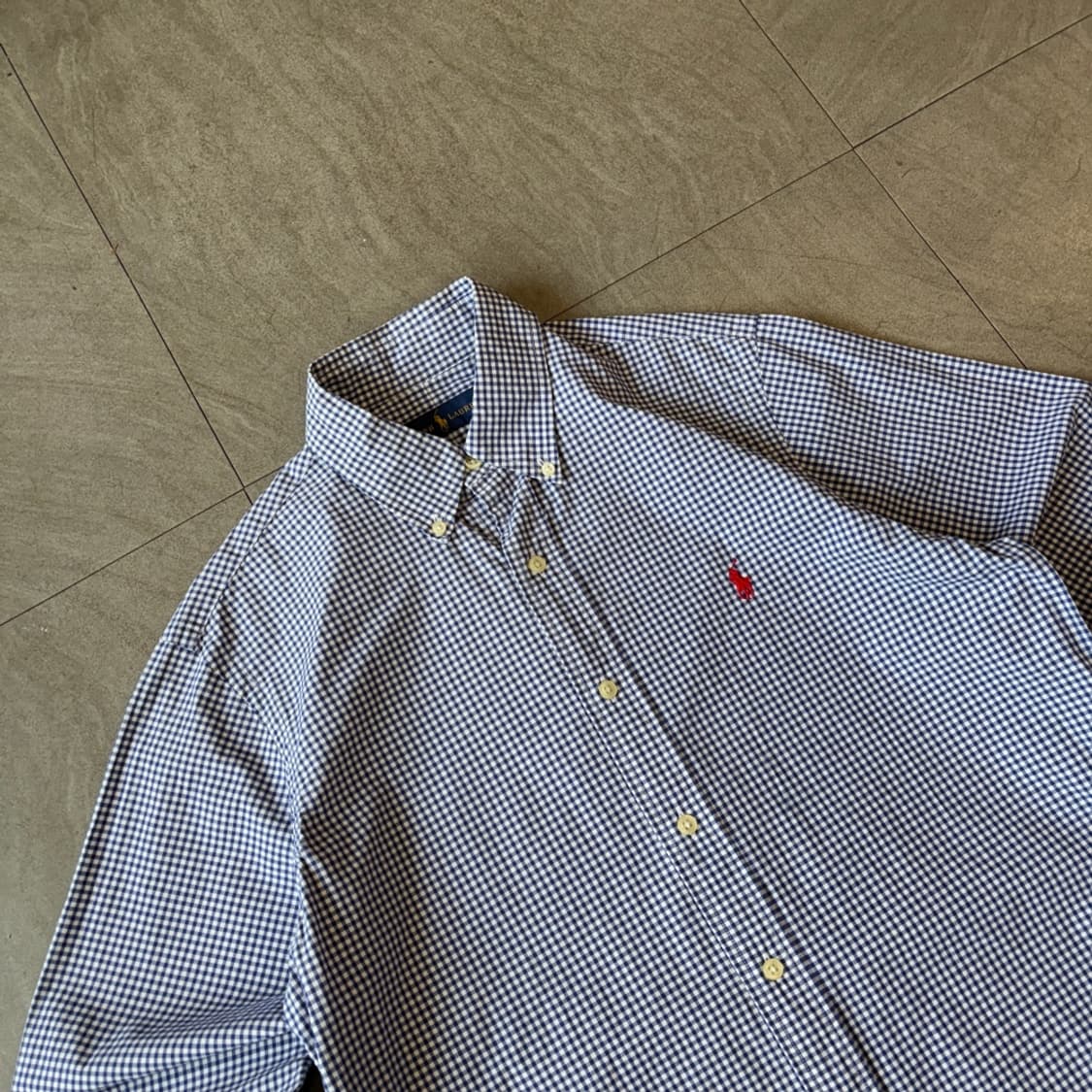 폴로 정품 블루 클래식포니 포플린 체크 셔츠 상품이미지2