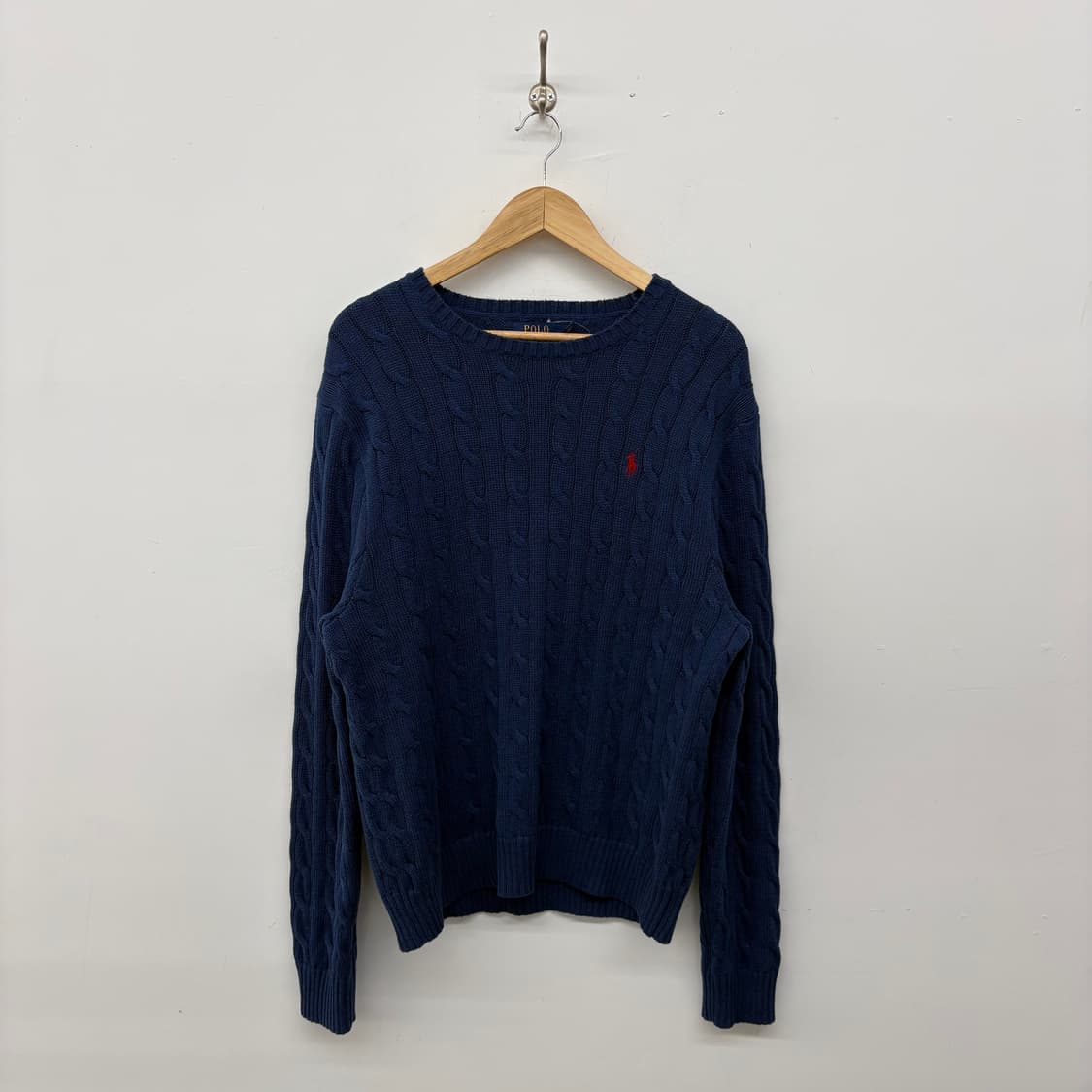 폴로 랄프로렌 네이비 꽈배기 니트 남/L 상품이미지1