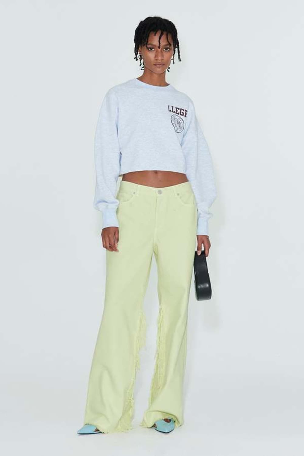 렉토 LLEGE 로고 크롭 맨투맨 스웻셔츠 후드티 네이비 상품이미지8