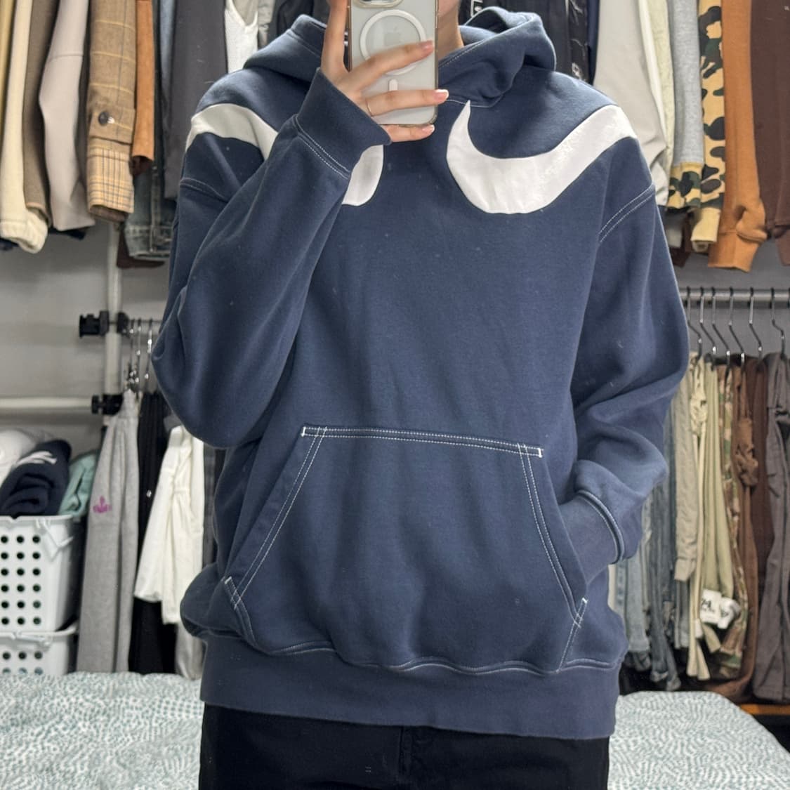 나이키 스우시 기모 후드티 상품이미지1