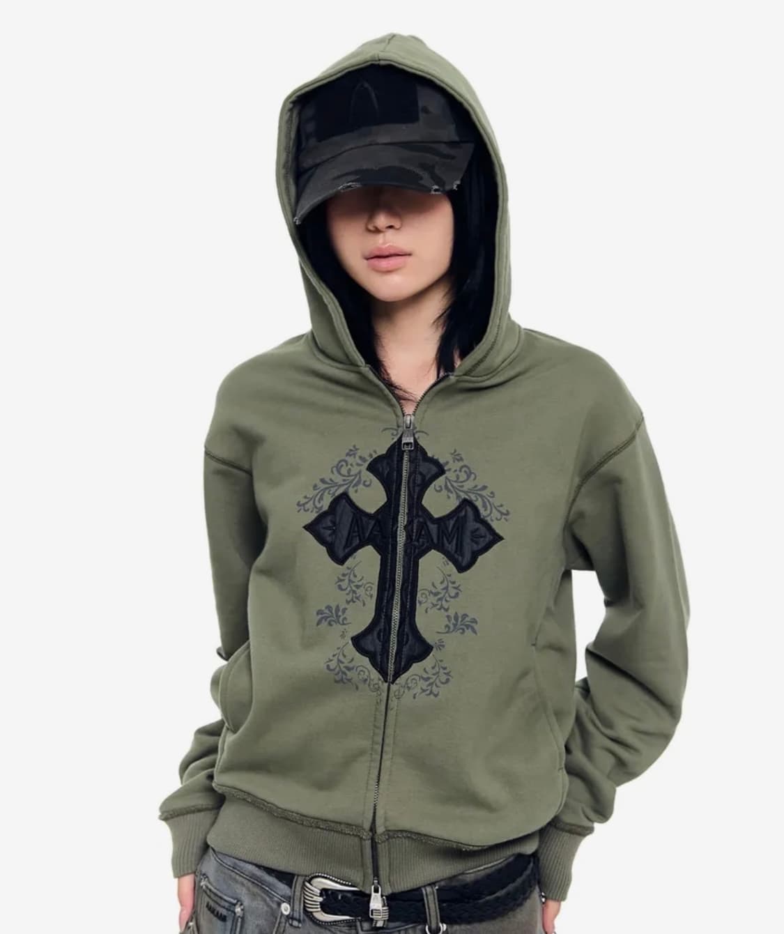 아캄 후드집업 AKM CROS2 Zip-Up Hoodie (Khaki) 상품이미지4