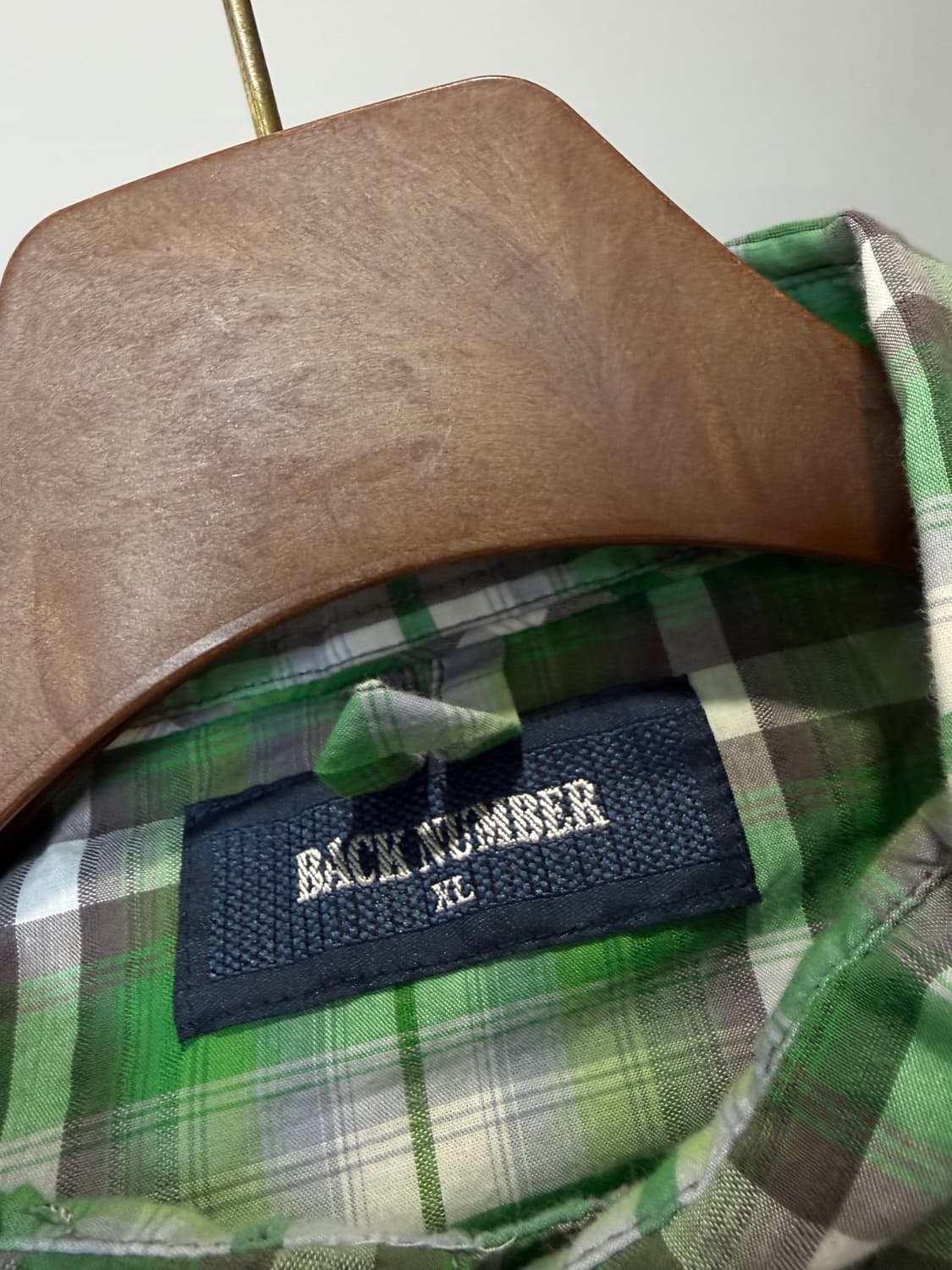 (XL) Back Number 그린 체크 웨스턴 셔츠 상품이미지5