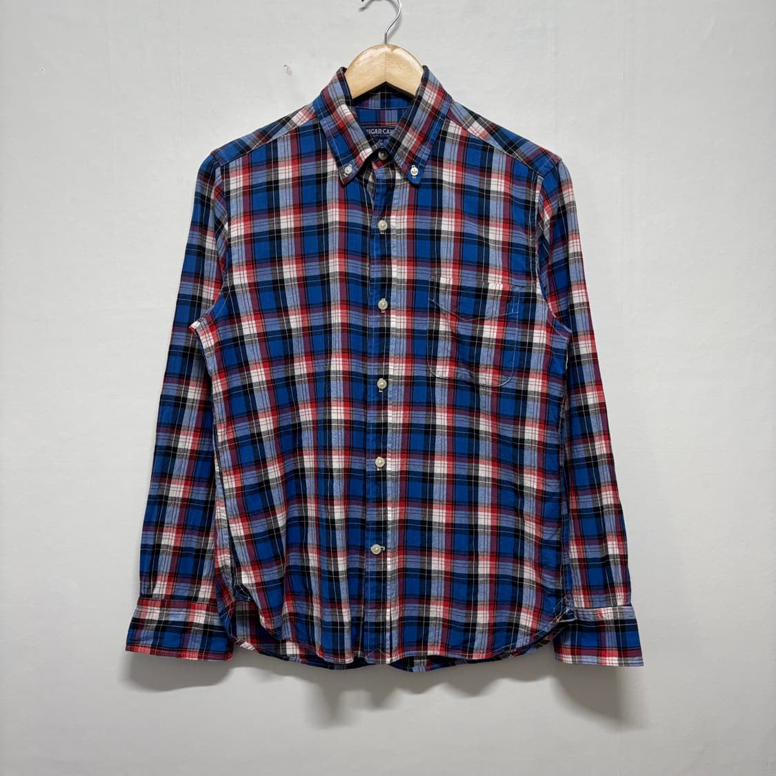 슈가케인 블루 체크셔츠 상품이미지1