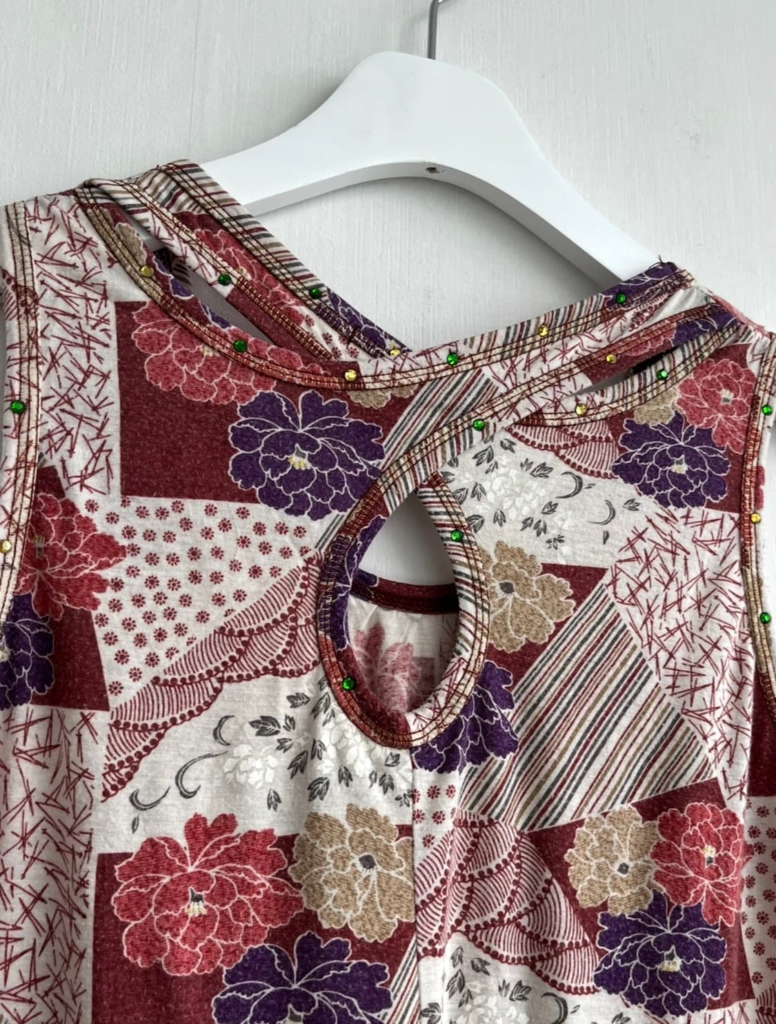 기모노 플라워 패치 큐빅 슬리브리스 상품이미지7