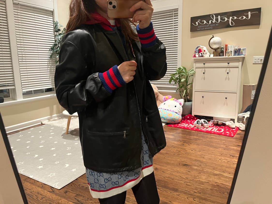 구찌 후드 레더 점퍼 상품이미지5