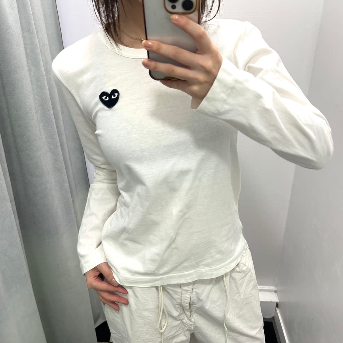 꼼데가르송 플레이 화이트 롱슬리브 상품이미지1