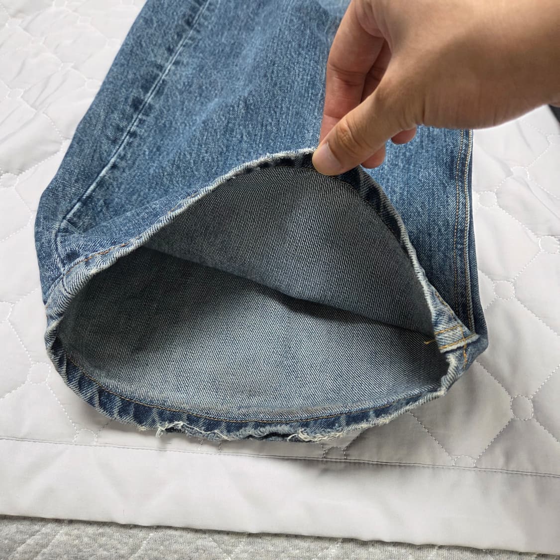 해칭룸 와이드 커브진 워시드 블루 3 상품이미지4