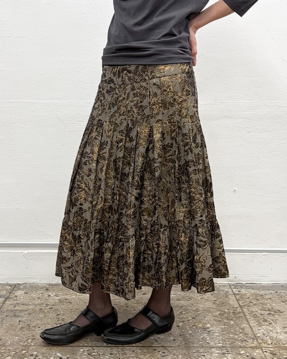 가에타노 나바라 2014F/W 플로럴 더블 플레어 스커트 상품이미지3