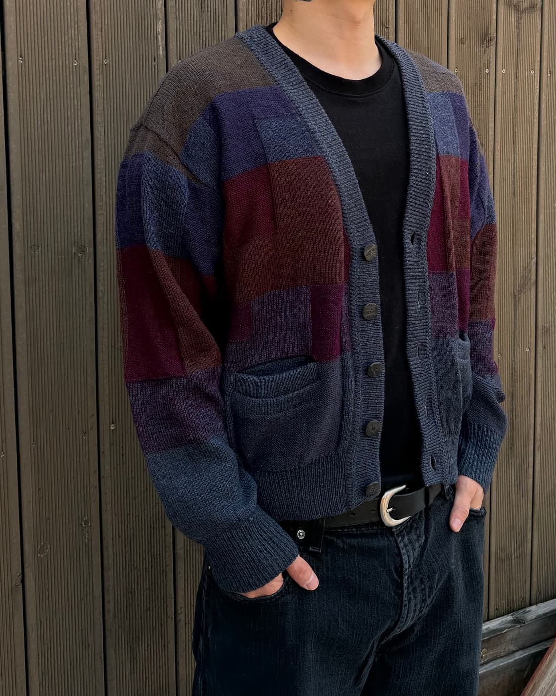 Modigliani Italy 빈티지 패치워크 가디건 상품이미지4