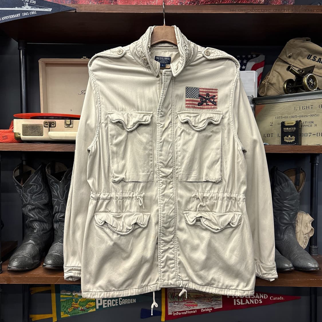 00s 폴로진스 아메리칸 플래그 패치 M-65 필드자켓 N1141 상품이미지1