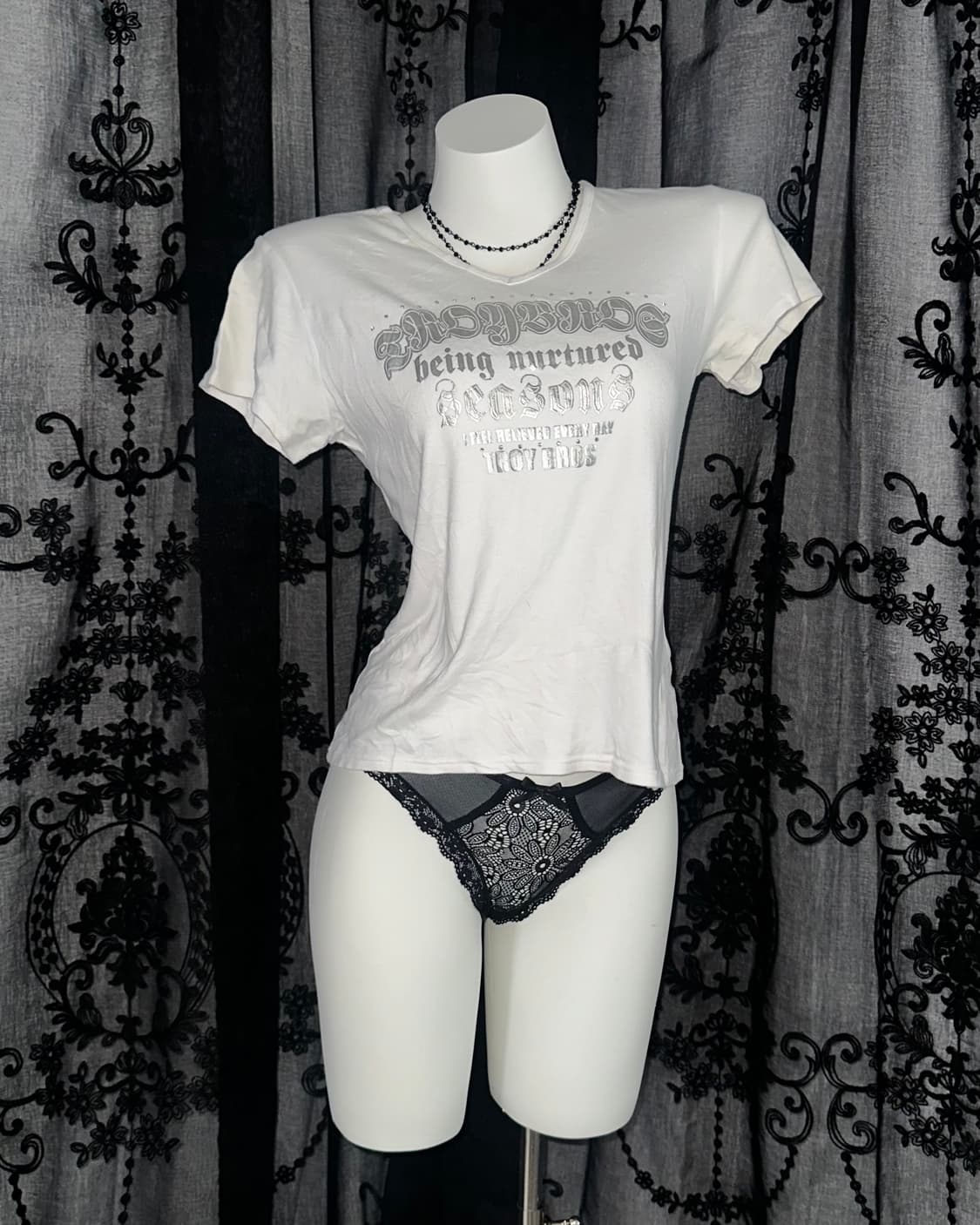 silver lettering short-sleeved 상품이미지1