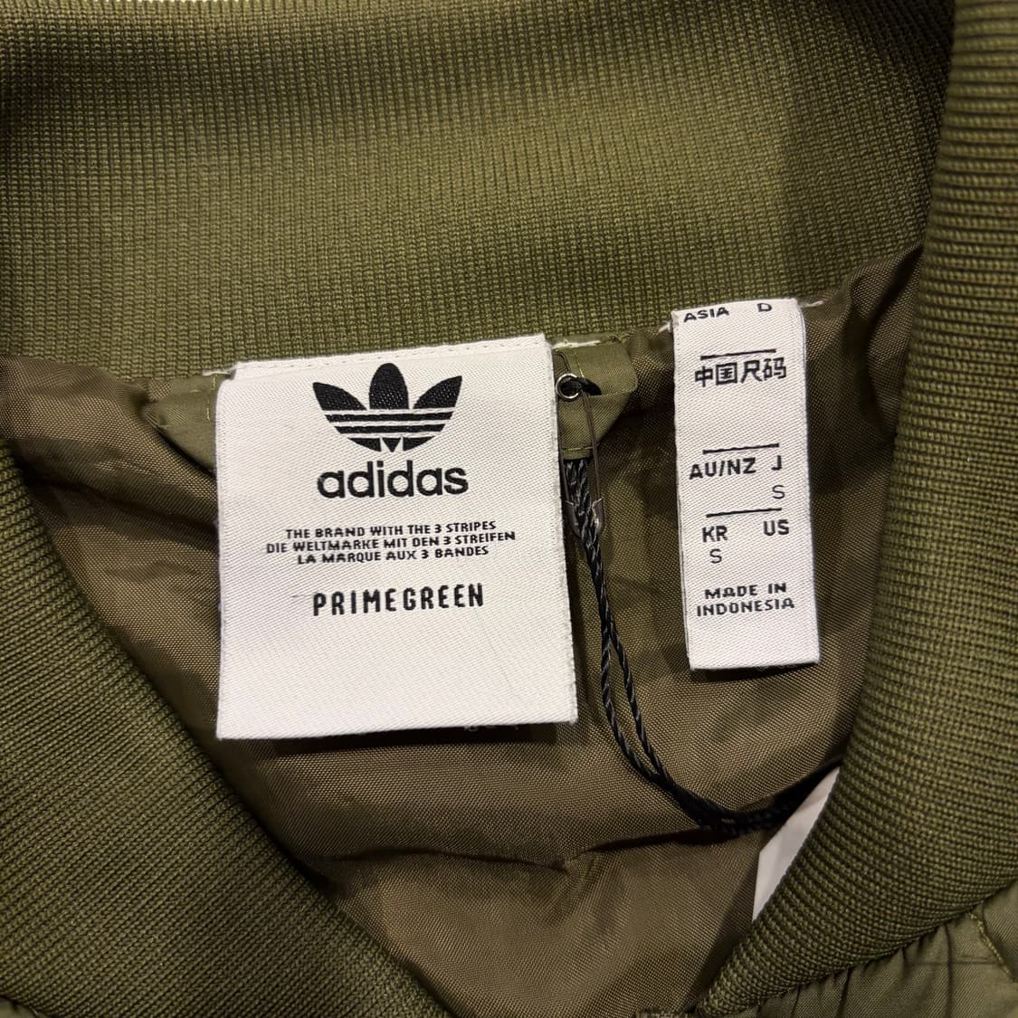 [S] 아디다스 3선 퀼팅 패딩 자켓 카키 C648 상품이미지4