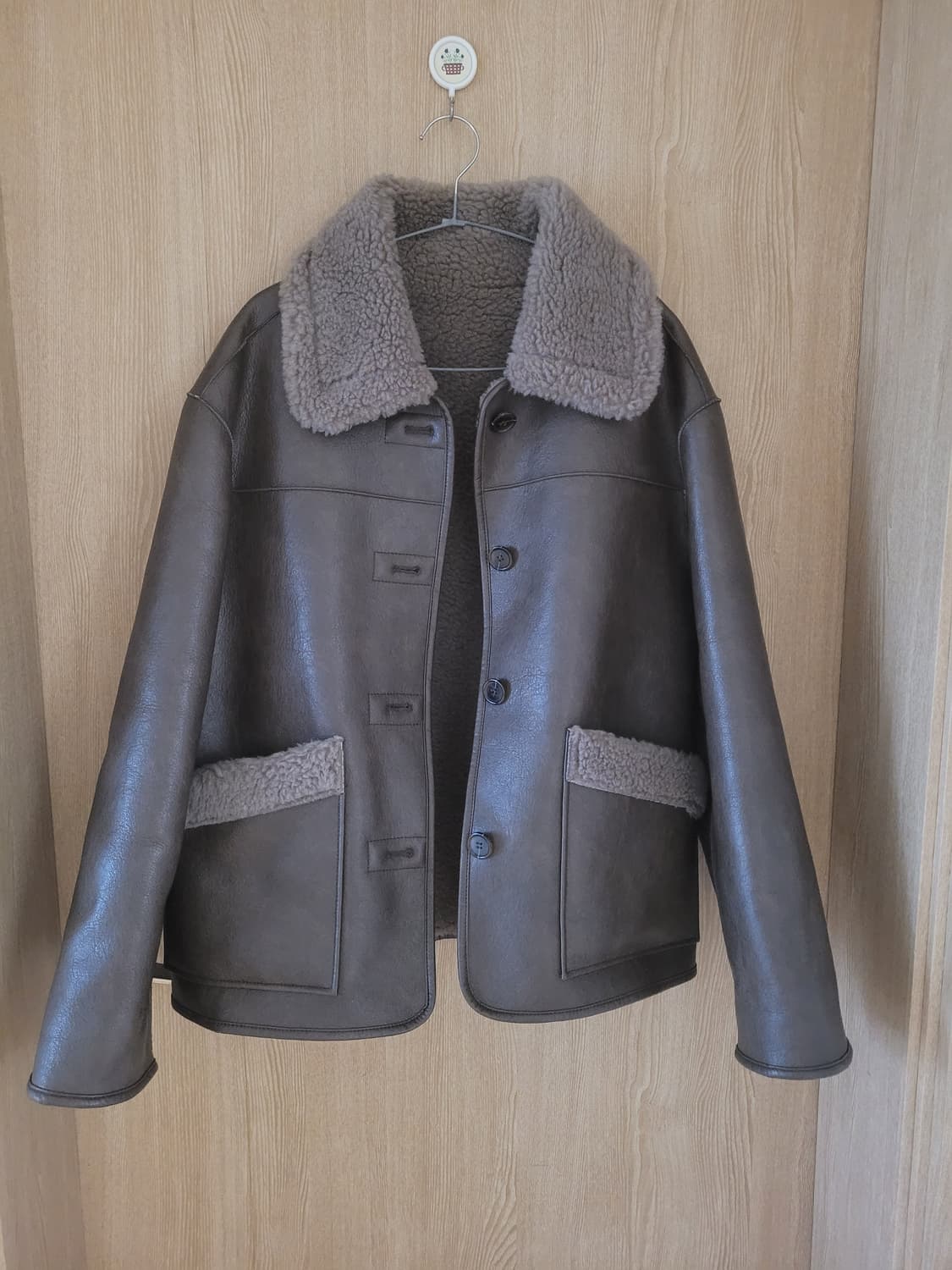 파사드패턴 램스울 리버시블 무스탕 brown 상품이미지2