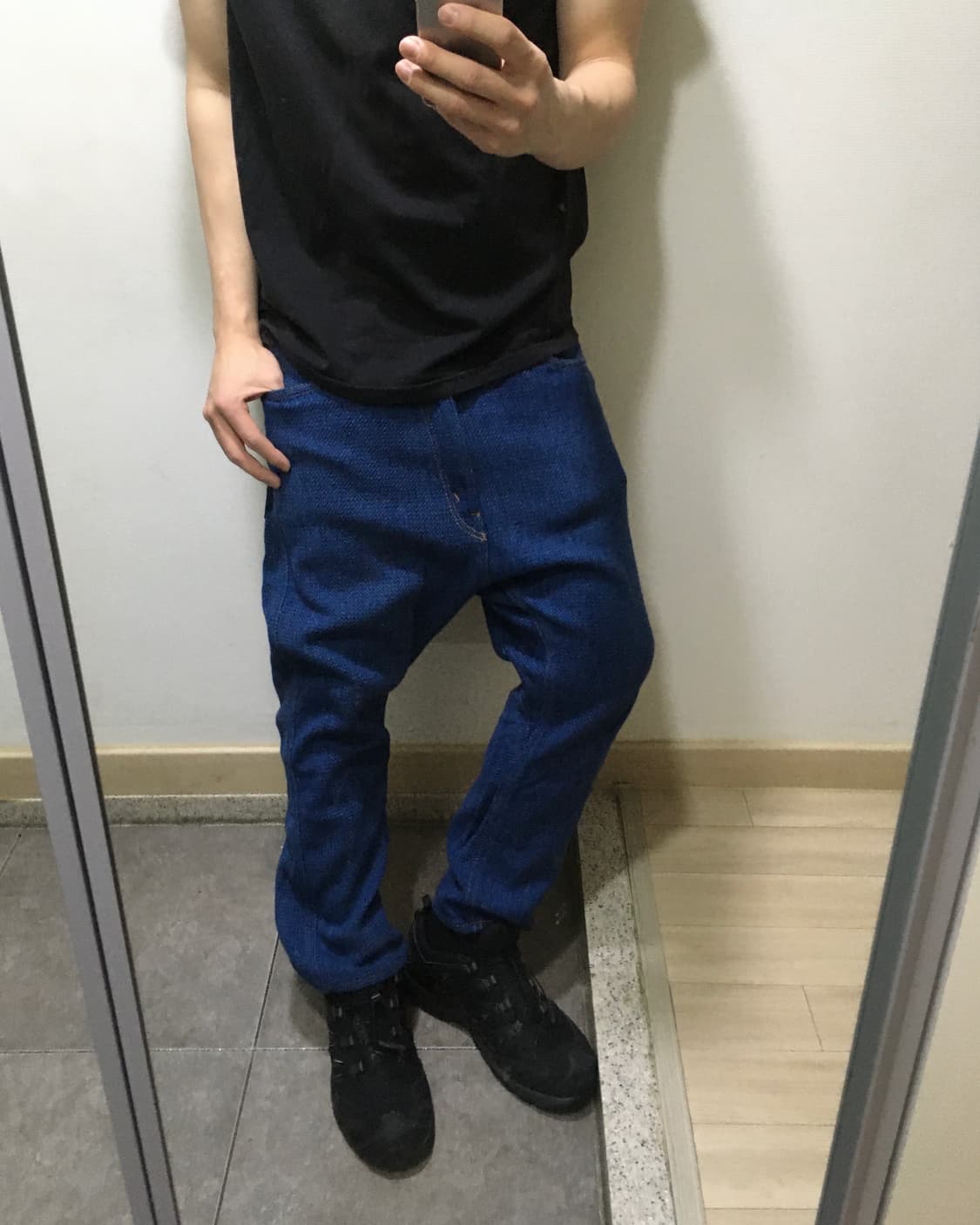 준야 와타나베 15SS 사시코 레더 패치 사루엘 팬츠 상품이미지4