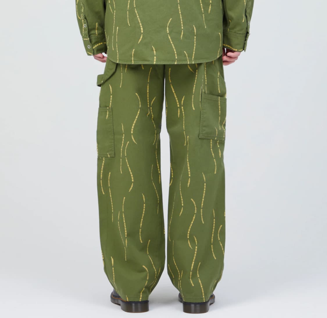 새상품) LMC 엘엠씨 프린팅 카펜터 트윌코튼 워크팬츠 데님팬츠. 그린 상품이미지1